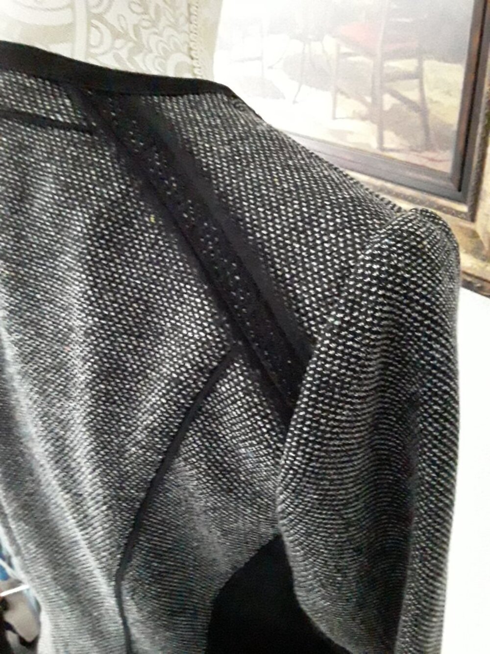 White House Black Market lace accent zipper jacket size 10 - Picture 12 of 14